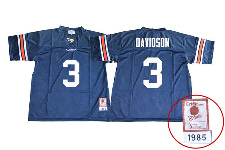 1985 Throwback Youth #3 Marlon Davidson Auburn Tigers College Football Jerseys Sale-Navy - Click Image to Close